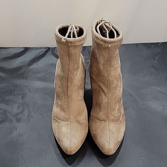 BAMBOO CHUNKY HEEL POINTED TOE WOMEN"S BOOTIE - Picture 3 of 15